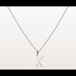 Aurate custom ordered 18K white gold mini letter (K) charm pendant